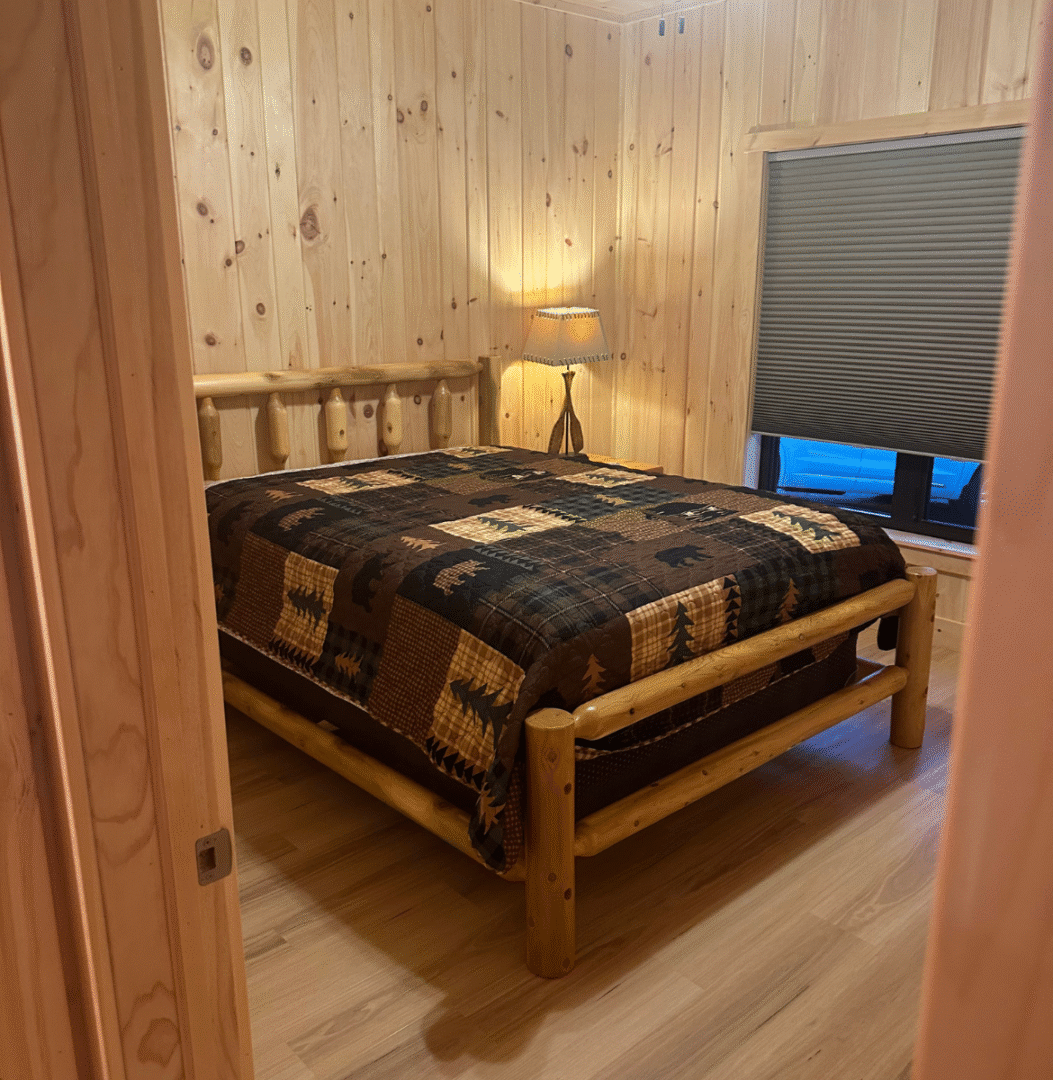 bedroom luxury cabin high lake musky lodge boulder junction Wisconsin