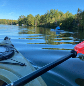 kayakers kayak high lake musky lodge boulder junction Wisconsin